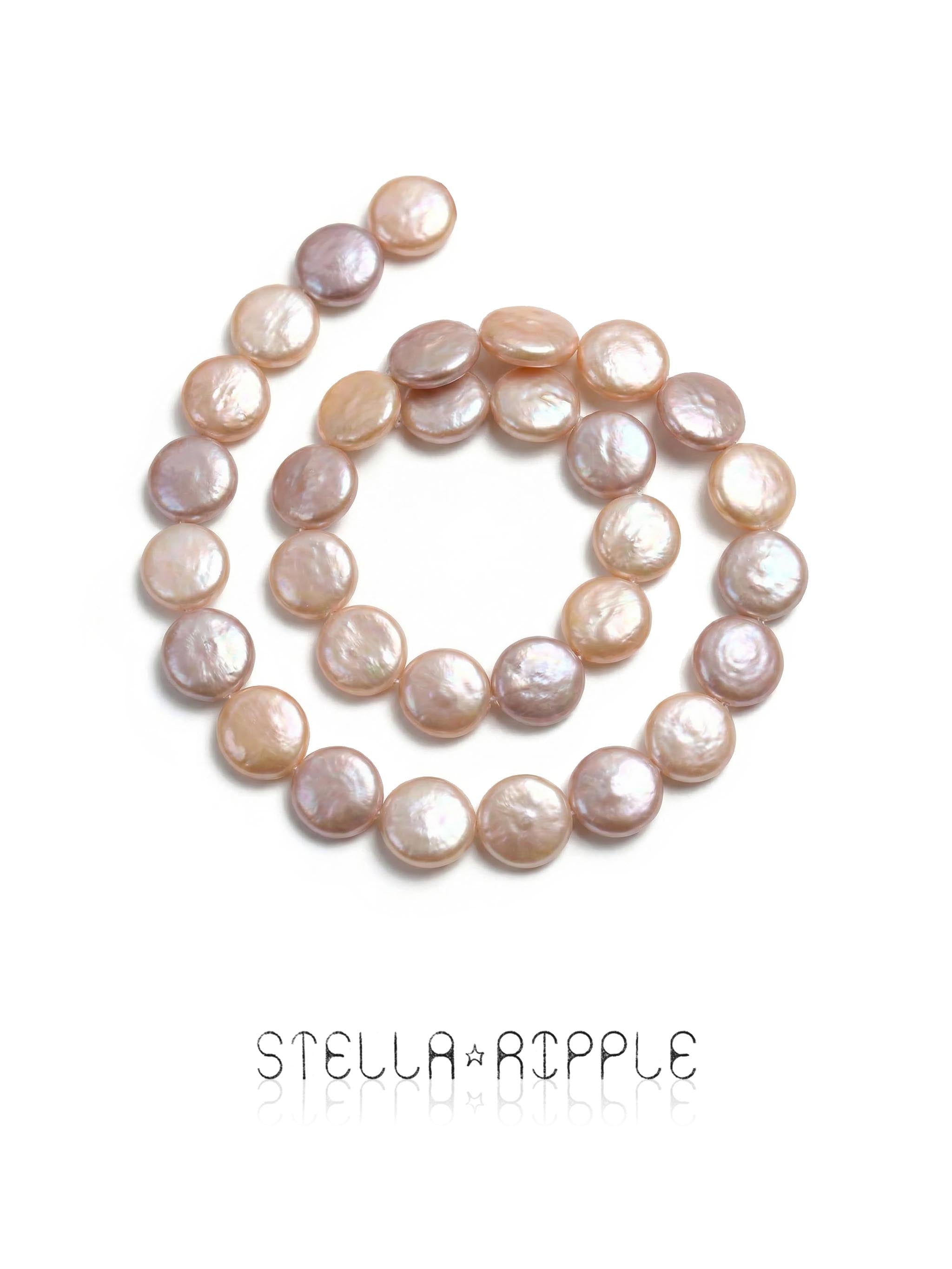 Glow Button Shape Pearl Strand (20 pcs, 12mm, Full Drill)