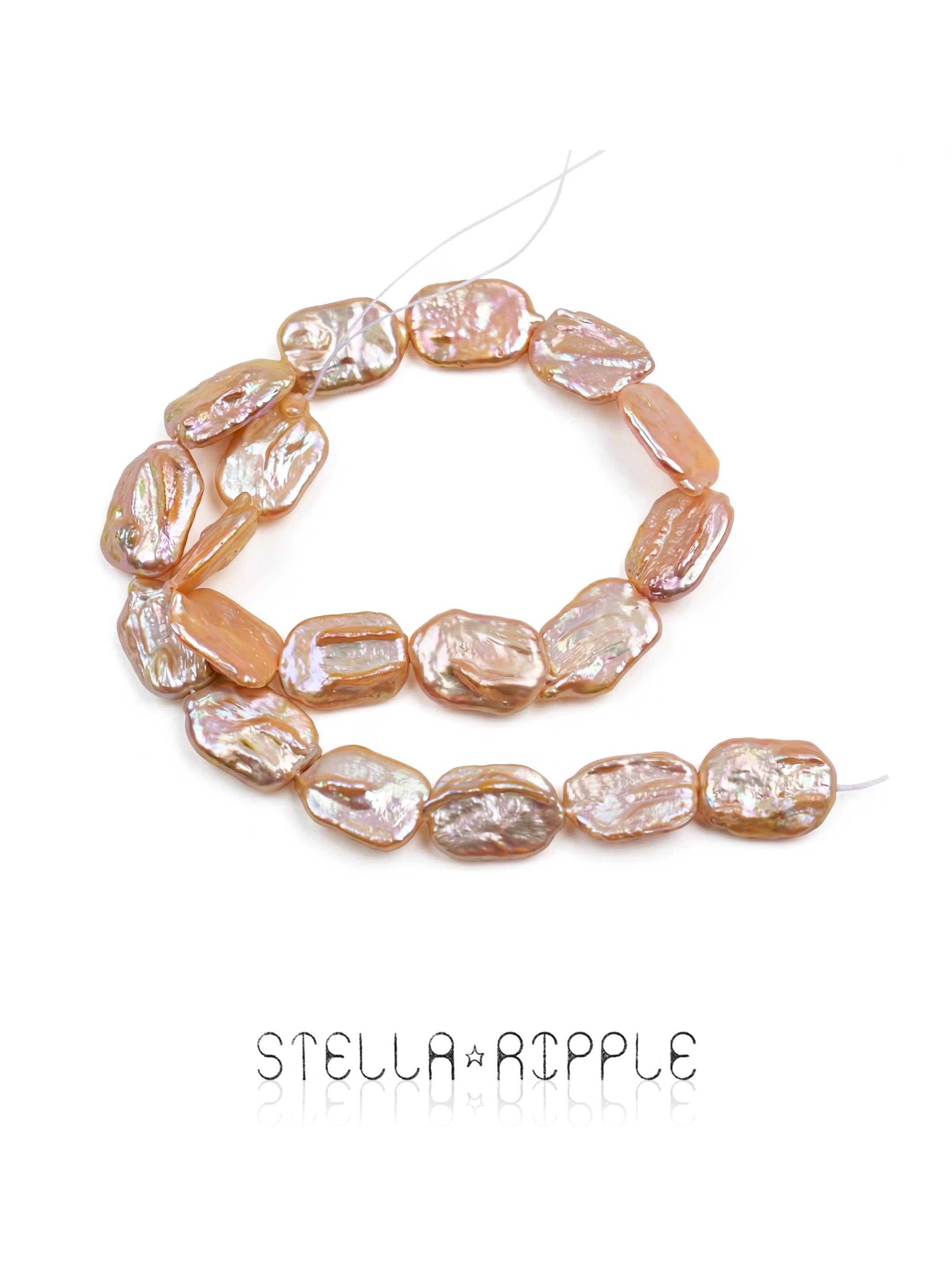 Glow Square Shape Pearl Strand (20 pcs, 15–20mm, Full Drill)