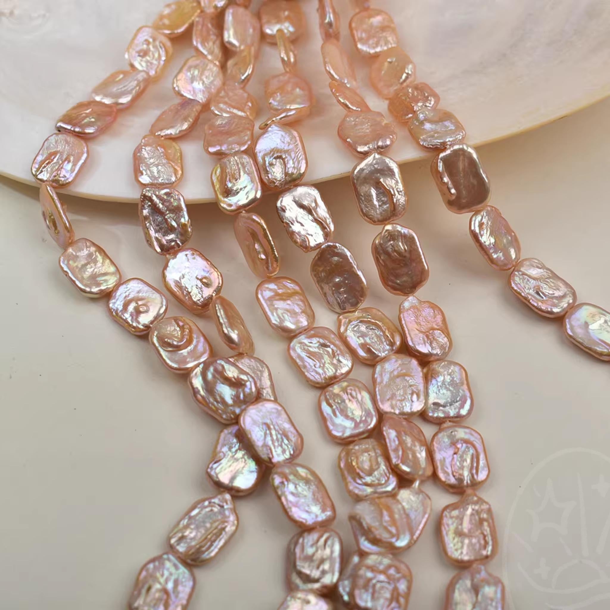 Glow Square Shape Pearl Strand (20 pcs, 15–20mm, Full Drill)