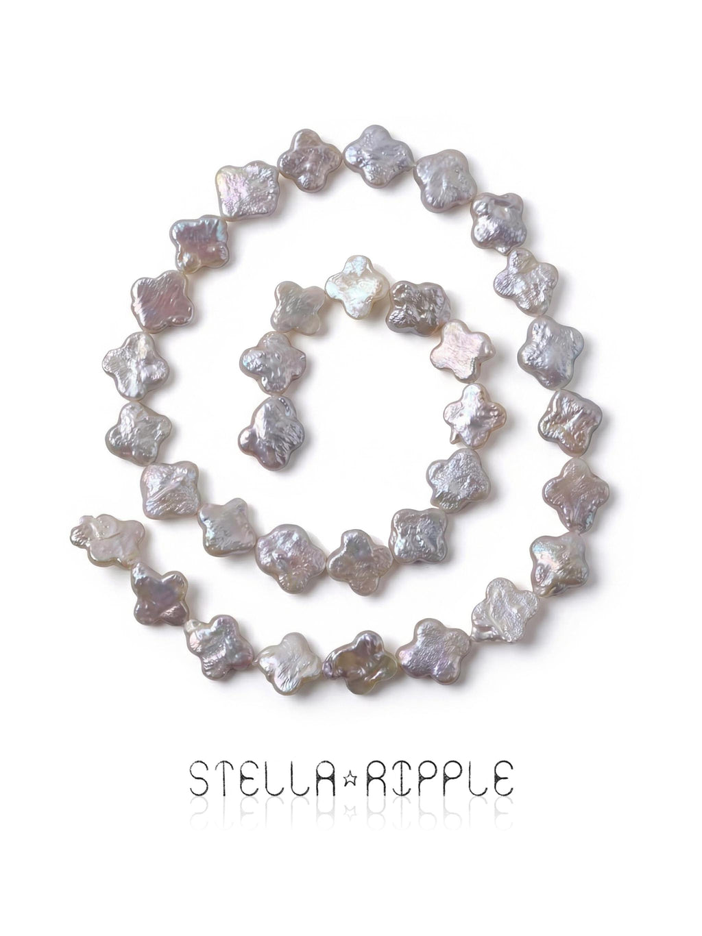 Halo Clover Shape Pearl Strand (20 pcs, 9–10mm, Full Drill)