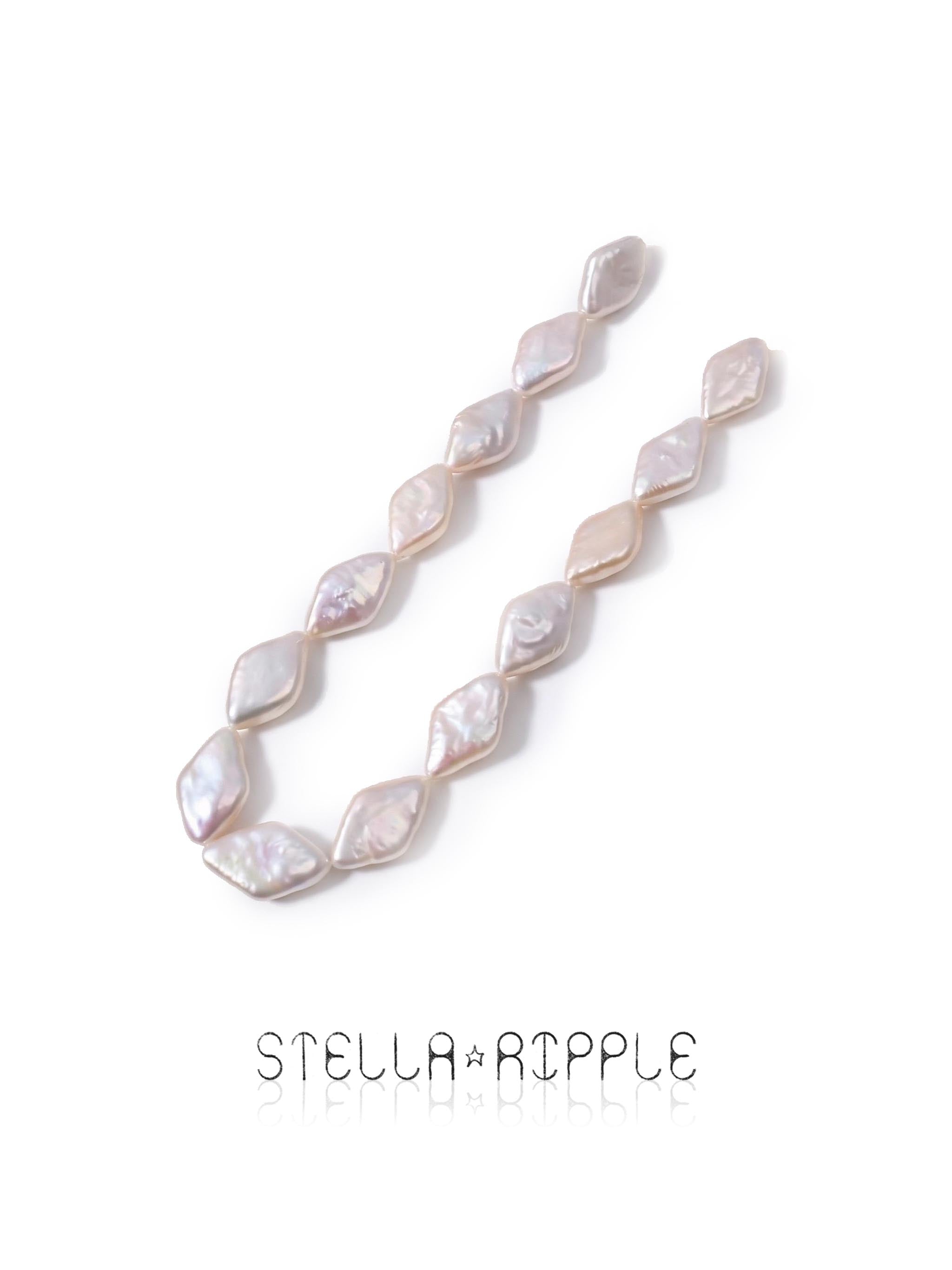 Halo Diamond Shape Pearl Strand (20 pcs, 8×15mm, Full Drill)