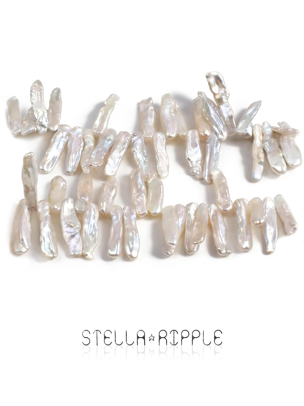 Halo Line Shape Pearl Strand (20 pcs, 6×25mm, Top Drill)