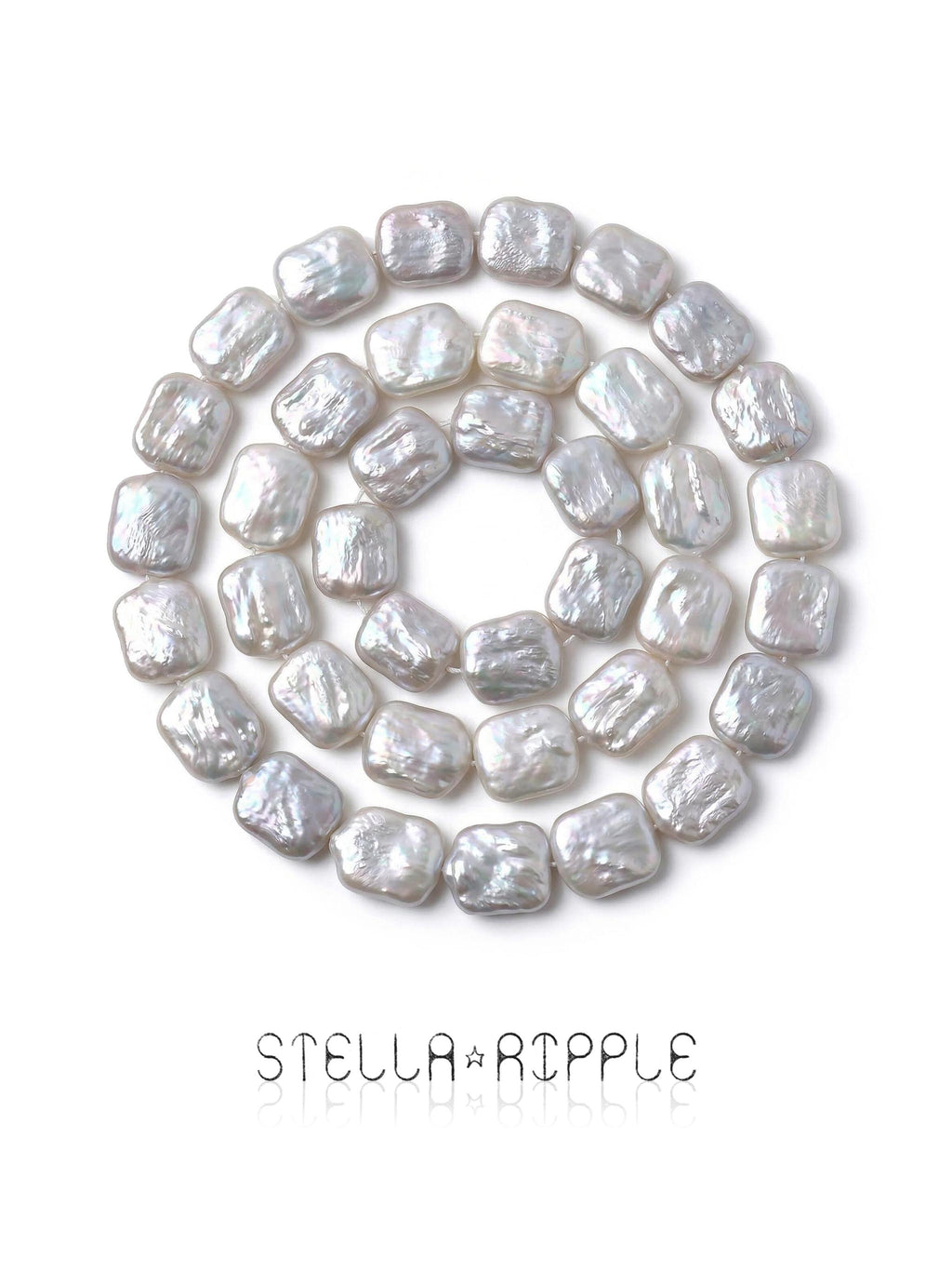 Halo Square Shape Pearl Strand (20 pcs, 12–16mm, Full Drill)