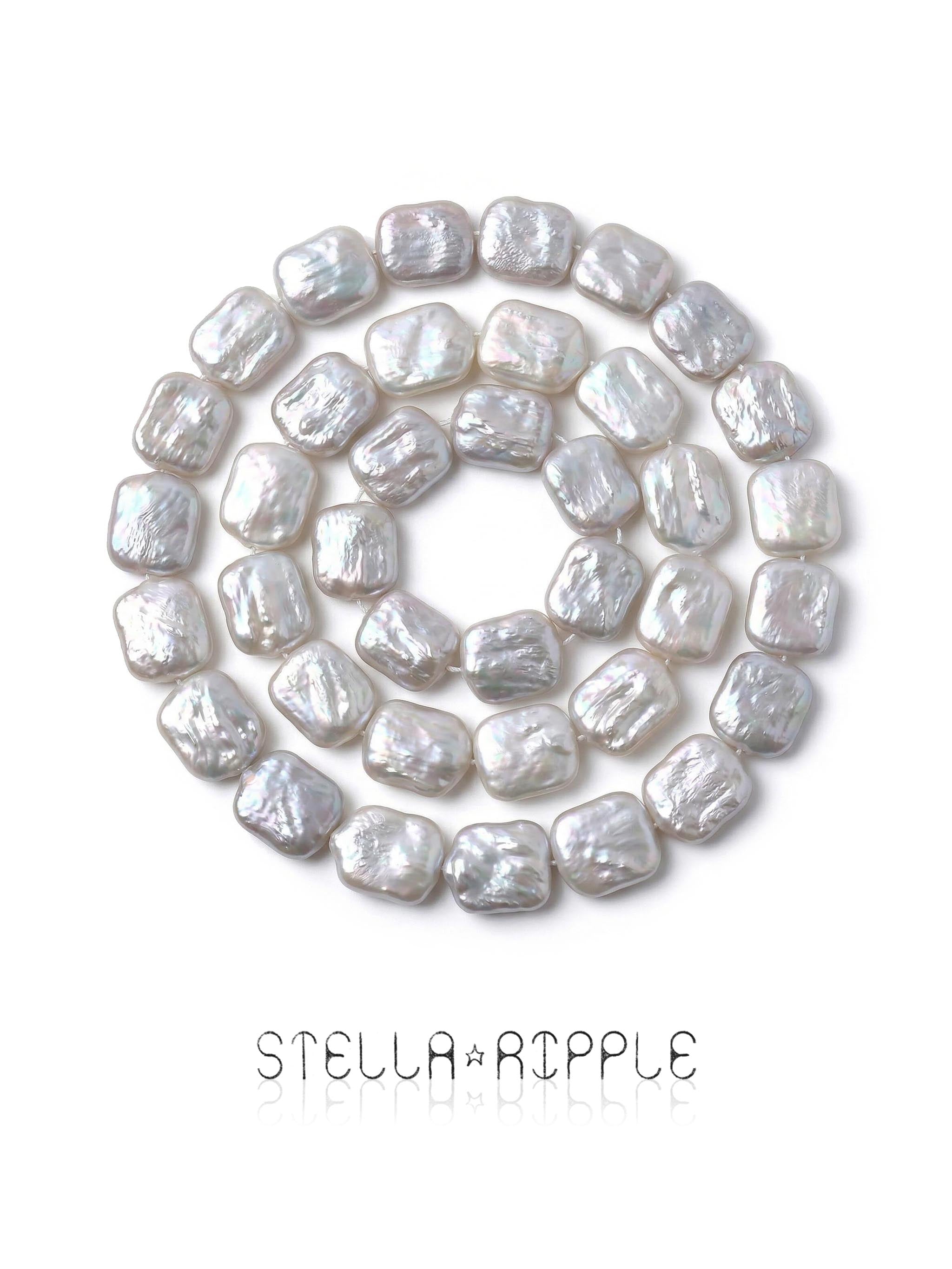 Halo Square Shape Pearl Strand (20 pcs, 12–16mm, Full Drill)