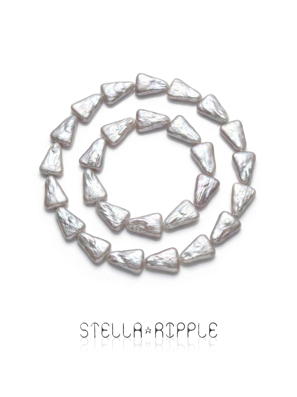 Halo Triangle Shape Pearl Strand (20 pcs, 7–10mm, Full Drill)