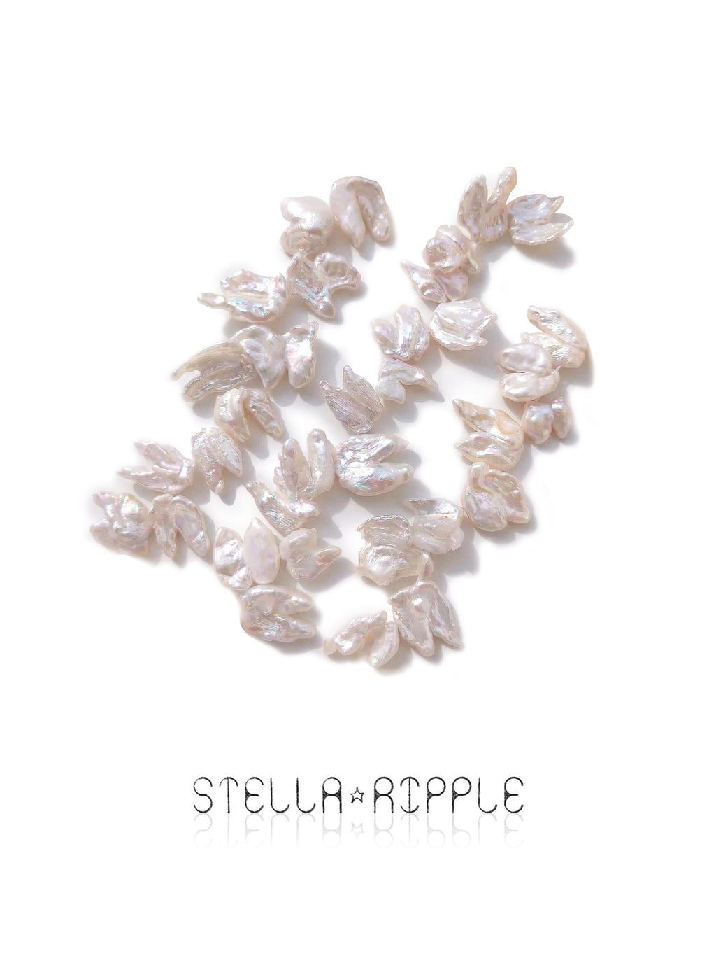 Halo Wing Shape Pearl Strand (20 pcs, 13×19mm, Full Drill)