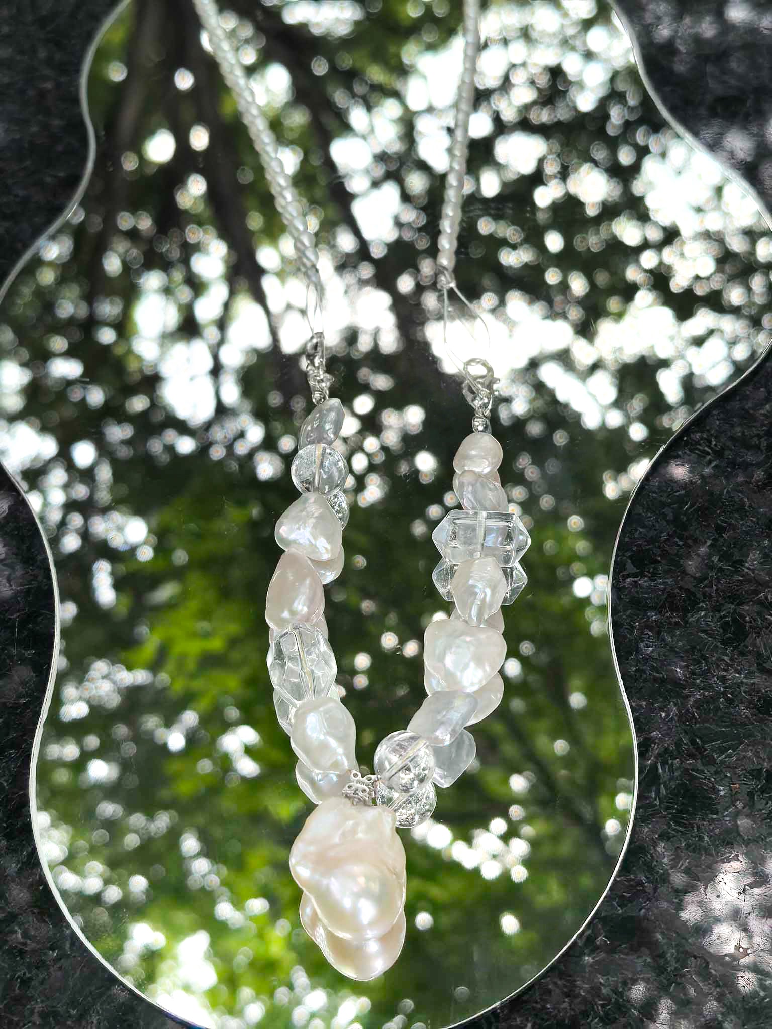 Misty Ocean Waves Necklace