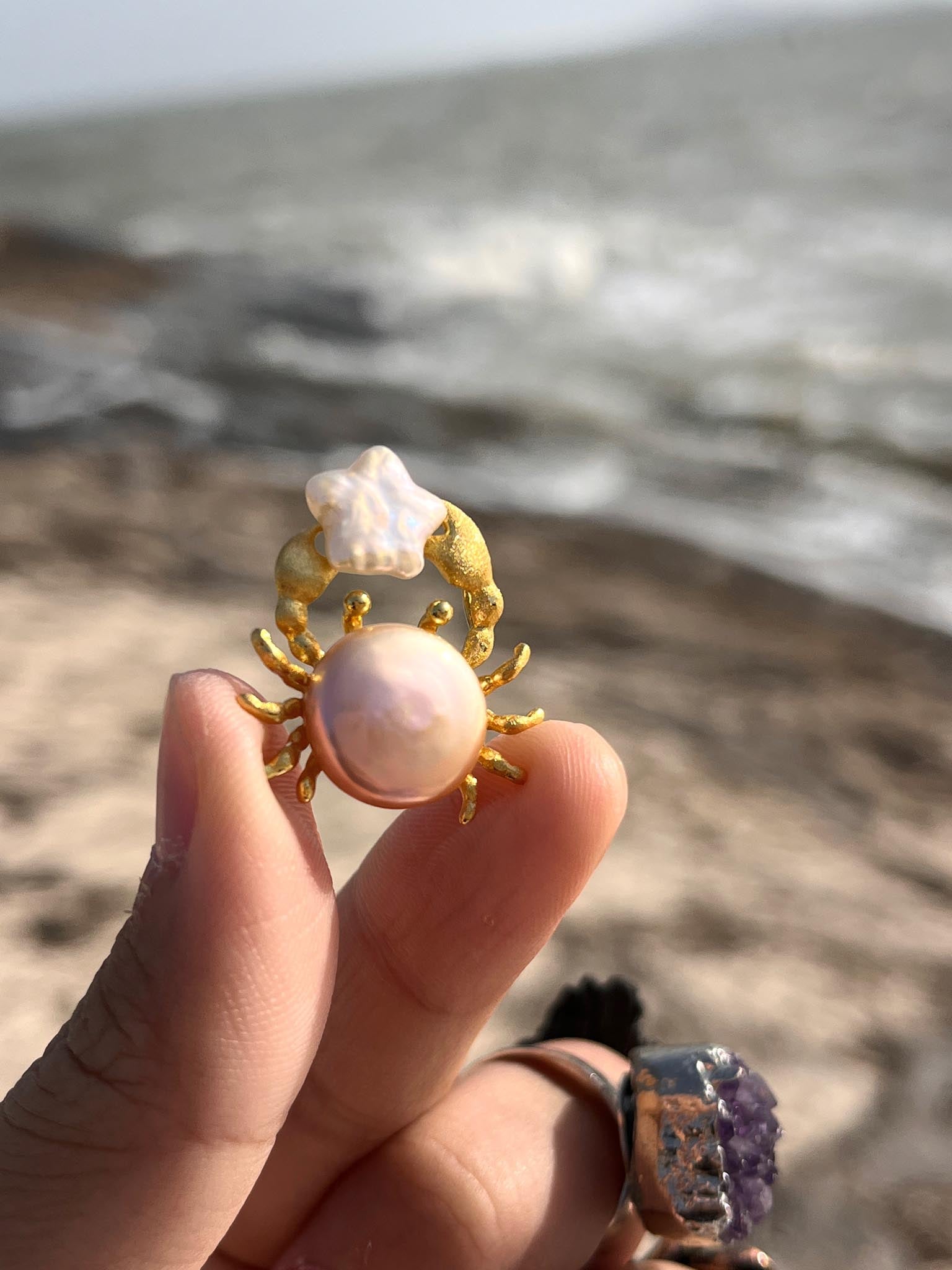 Starry Ocean Crab Pendent