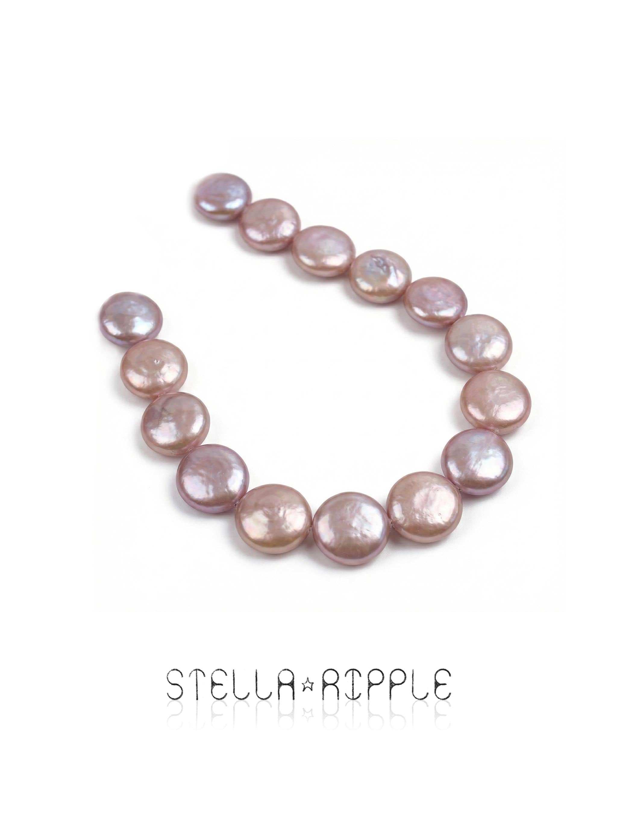 Prism Button Shape Pearl Strand (20 pcs, 12mm, Full Drill)