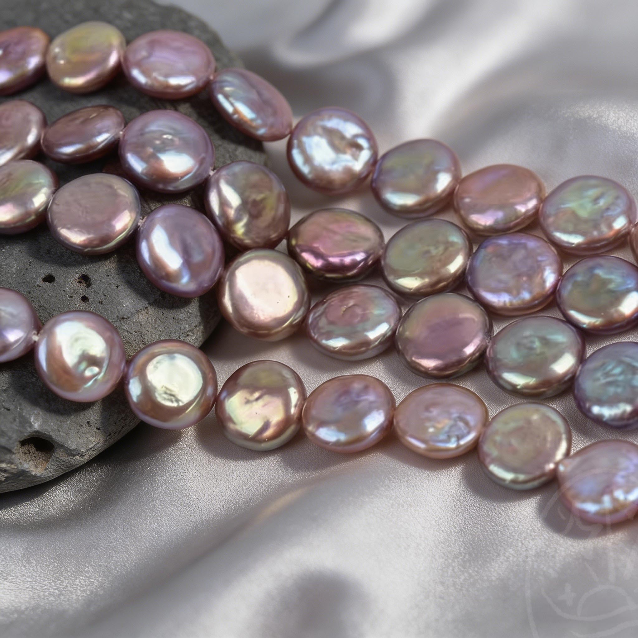 Prism Button Shape Pearl Strand (20 pcs, 12mm, Full Drill)