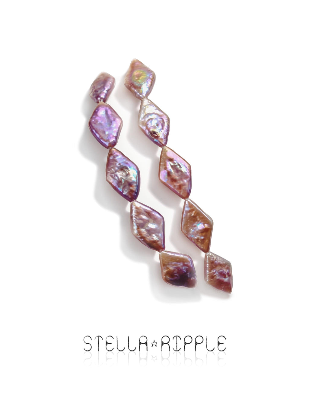 Prism Diamond Shape Pearl Strand (20 pcs, 10–16mm, Full Drill)