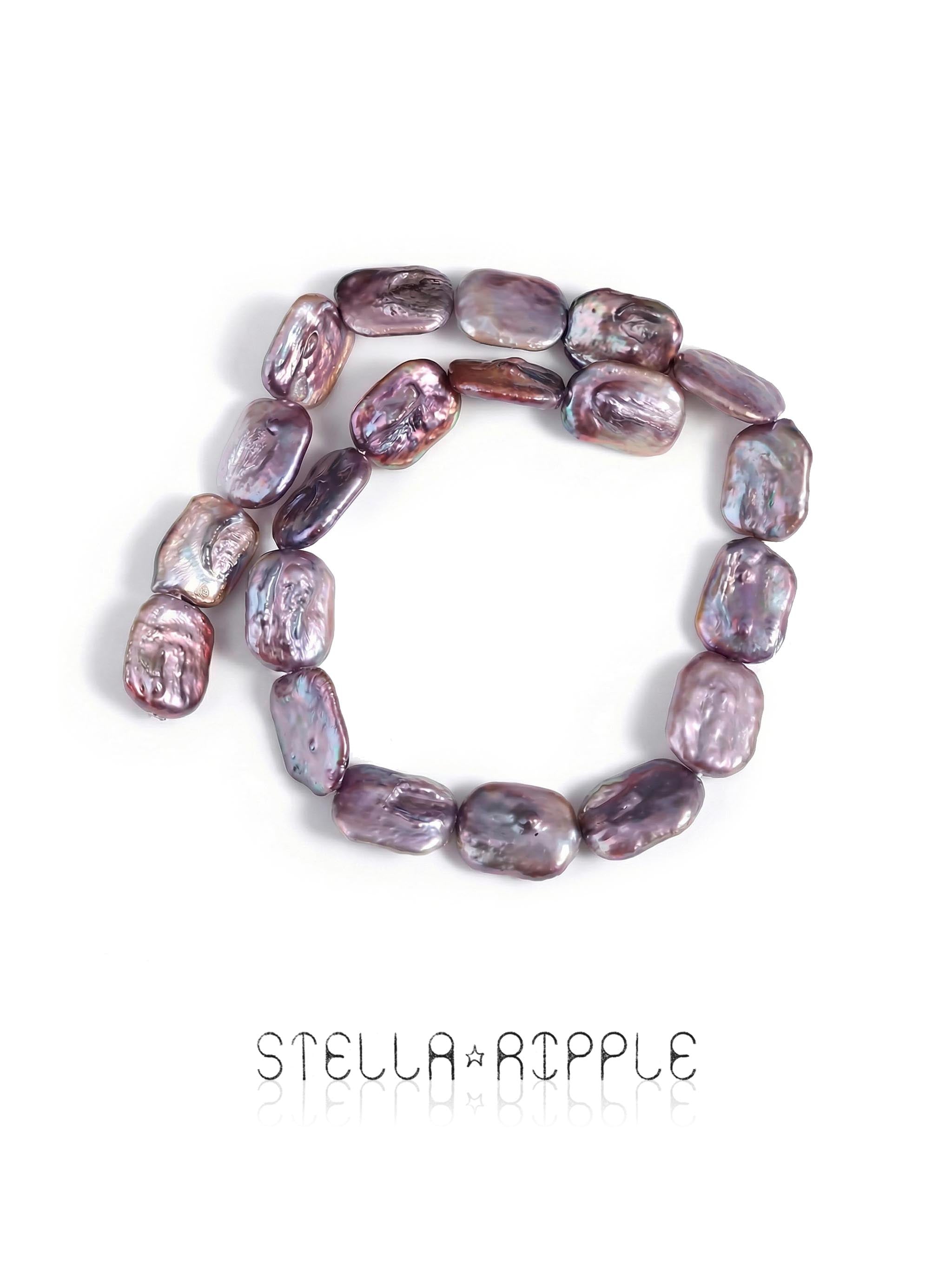 Prism Square Shape Pearl Strand (20 pcs, 13–18mm, Full Drill)