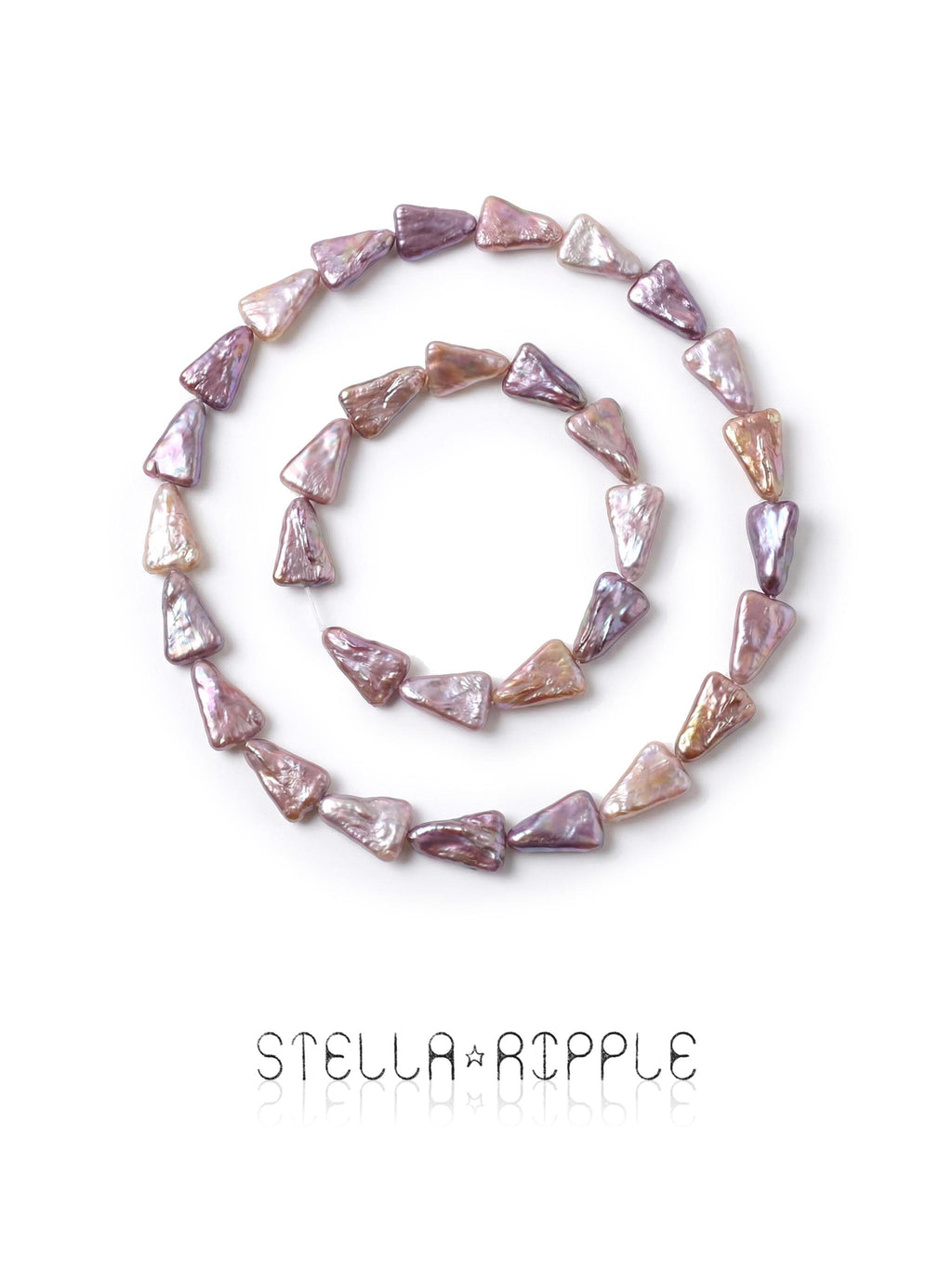 Prism Triangle Shape Pearl Strand (20 pcs, 8–12mm, Full Drill)