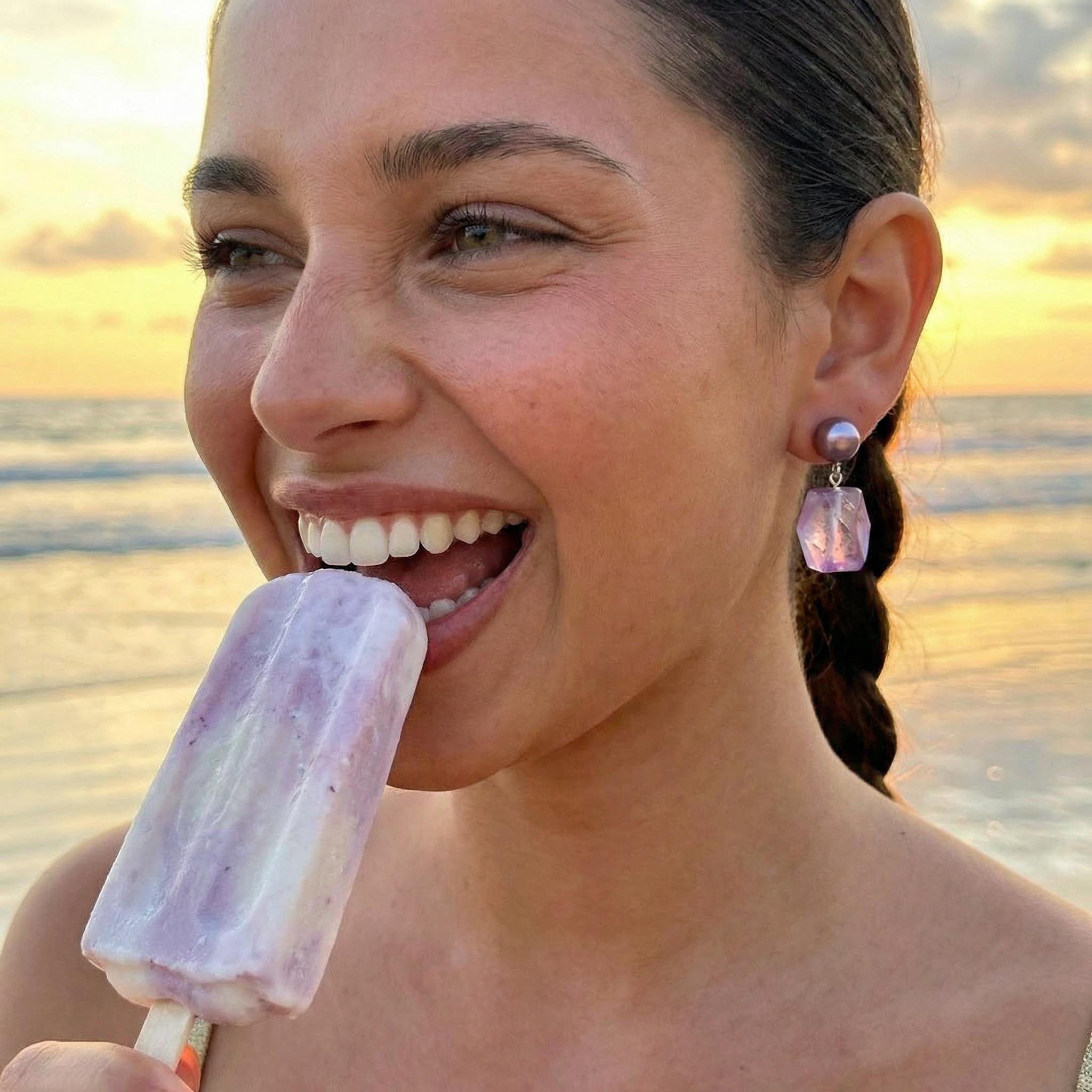 Faceted Amethyst Aurora Earrings