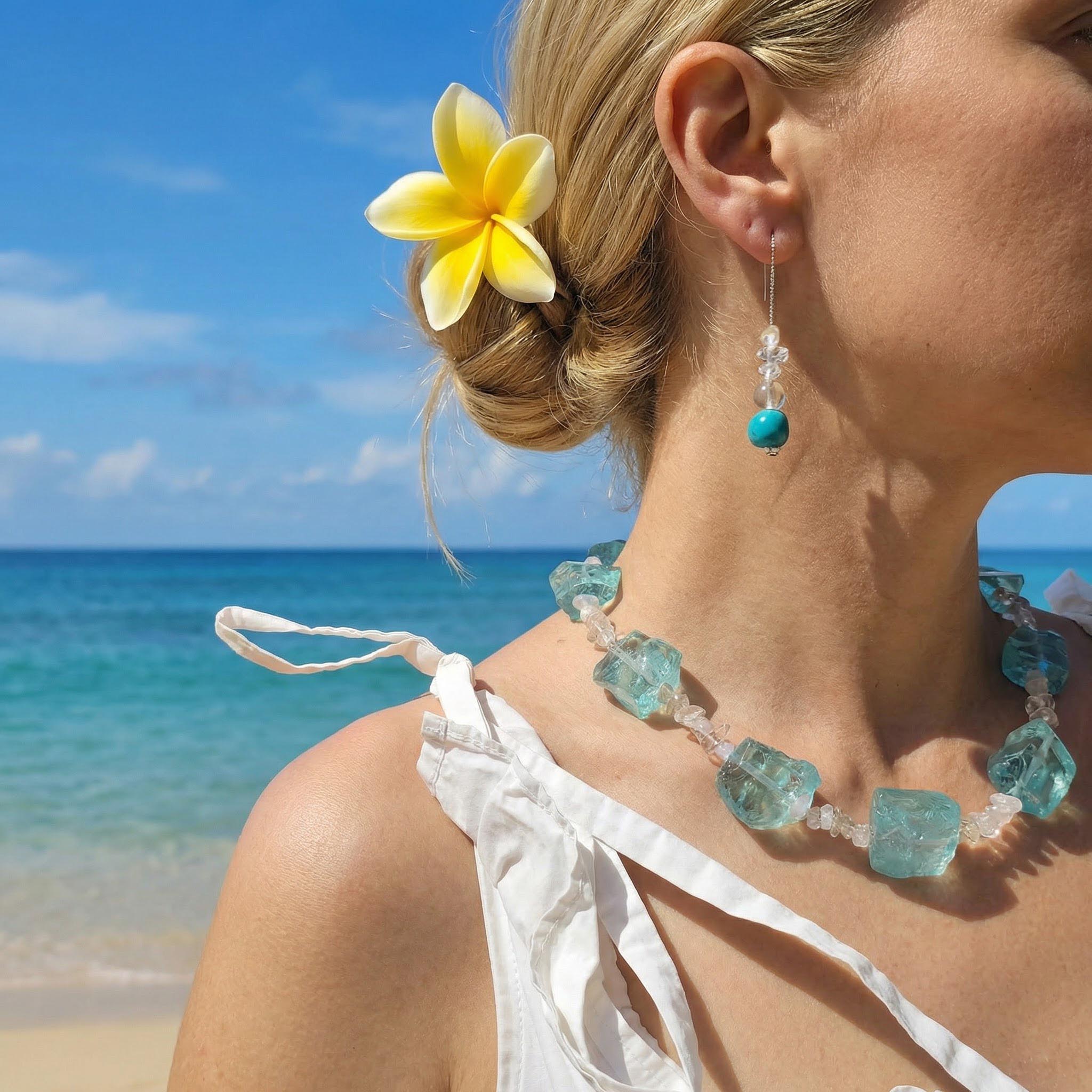 Blue-green Glacial Earrings