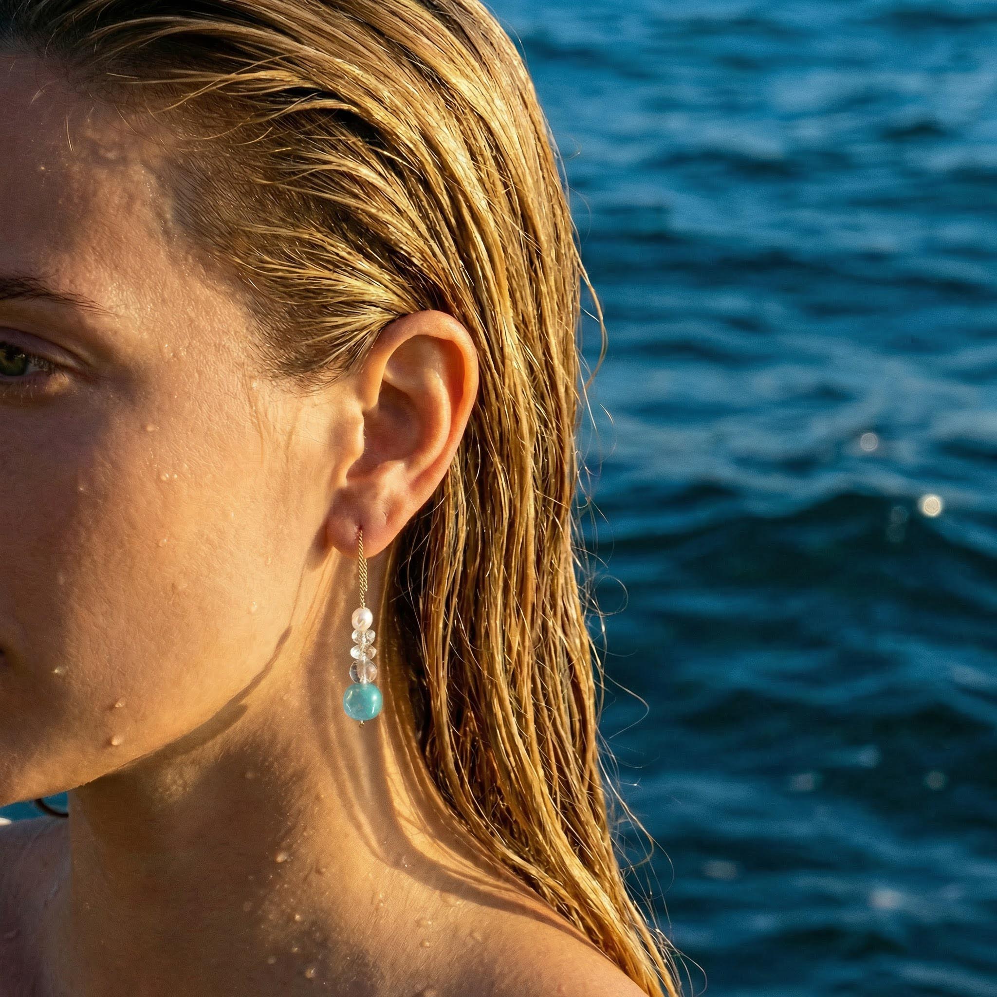 Blue-green Glacial Earrings