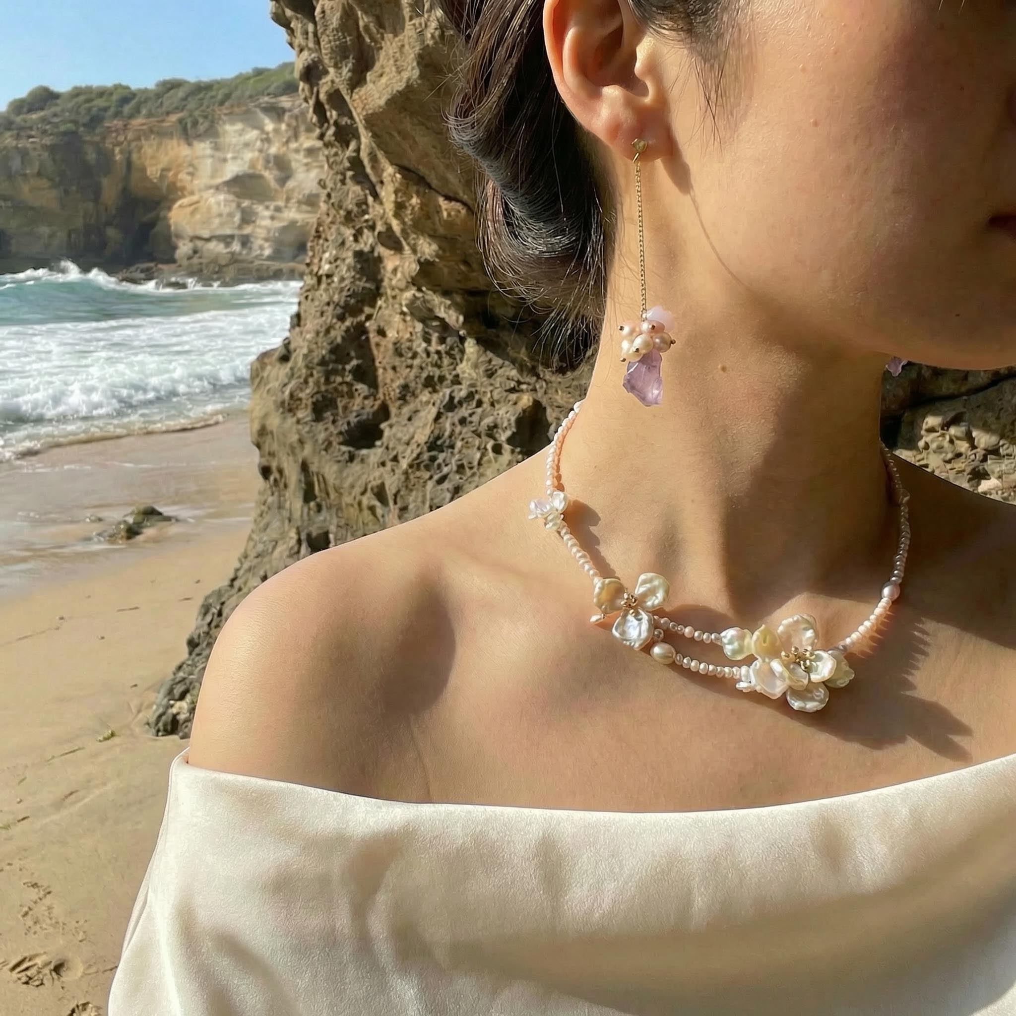 Violet Blossom Earring