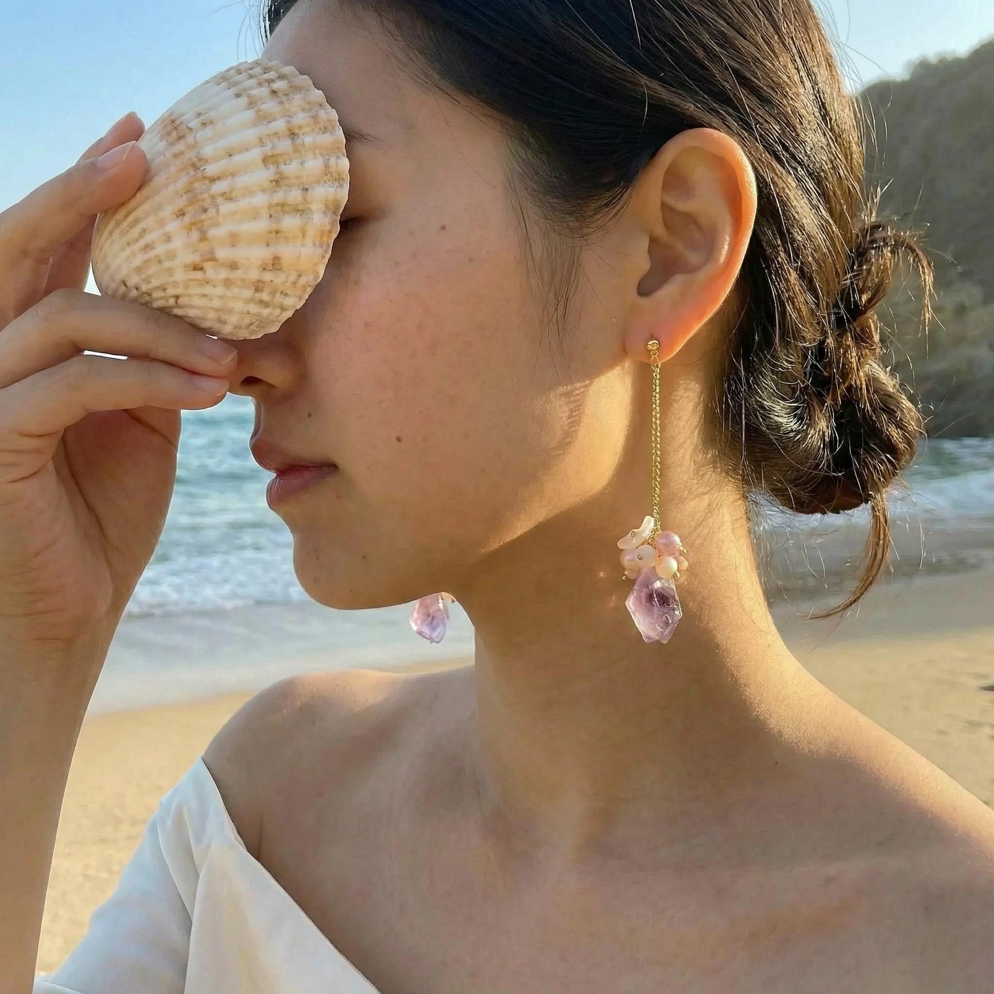 Violet Blossom Earring