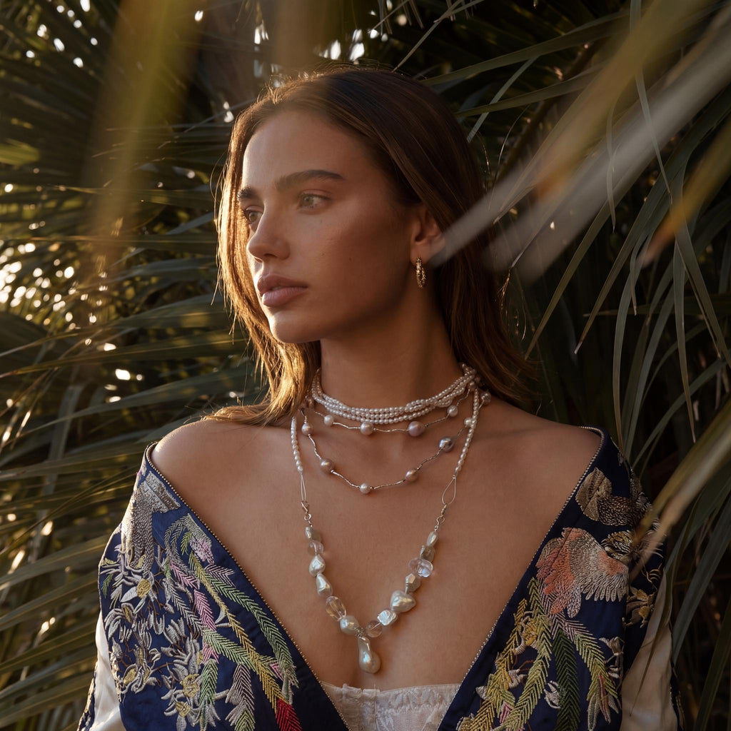 Misty Ocean Waves Necklace